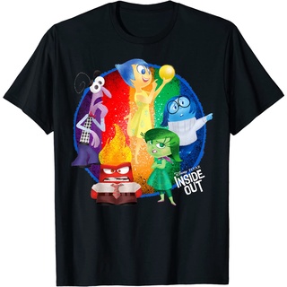 เสื้อยืดผ้าฝ้ายพรีเมี่ยม เสื้อยืด พิมพ์ลาย Disney Pixar Inside Out หลากสีสัน