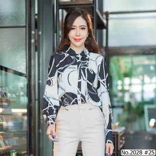 Miss Daisy : No.2028 เสื้อแขนยาวพิมพ์ลาย | Printed Long Sleeve Blouse