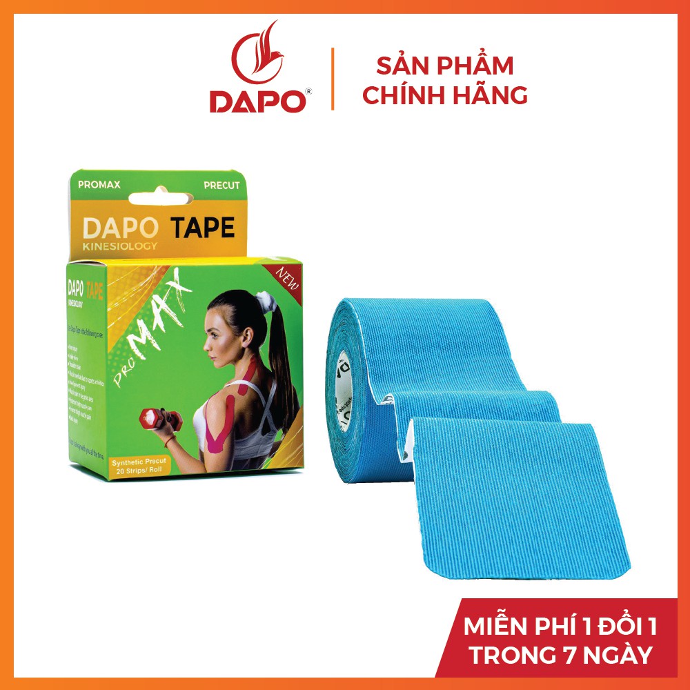 Dapo Tape Blue Pre-Cut Synthetic Fiber Sports Muscle Tape ป้องกันและรองรับการกู้คืนการบาดเจ็บ