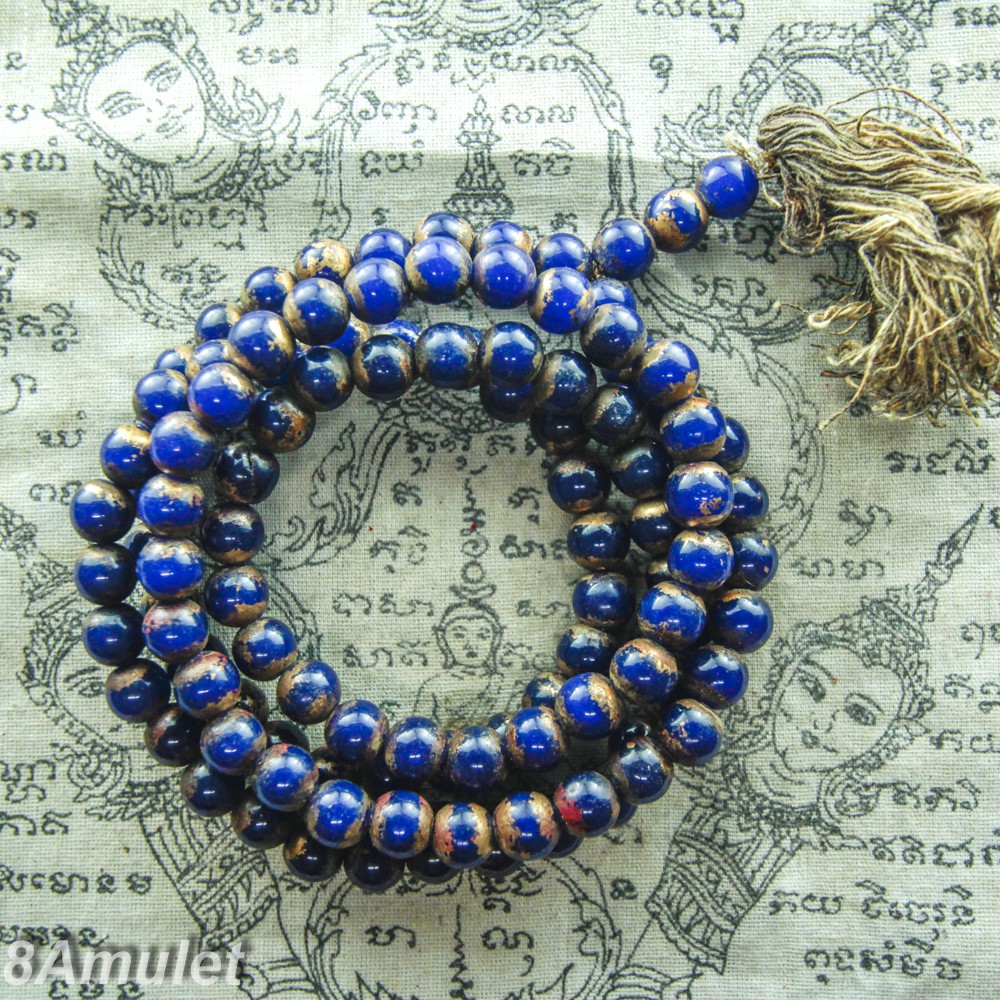 ประคำ 108 หยกแก้วมณีโชติ กรุวังหน้า วัดพระแก้ว วรรณะหยกน้ำเงิน ปะคำ สวดมนต์ ทำสมาธิ วิปัสสนากัมมัฏฐา