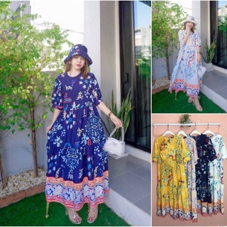 Maxidress ระบายลายกราฟฟิก