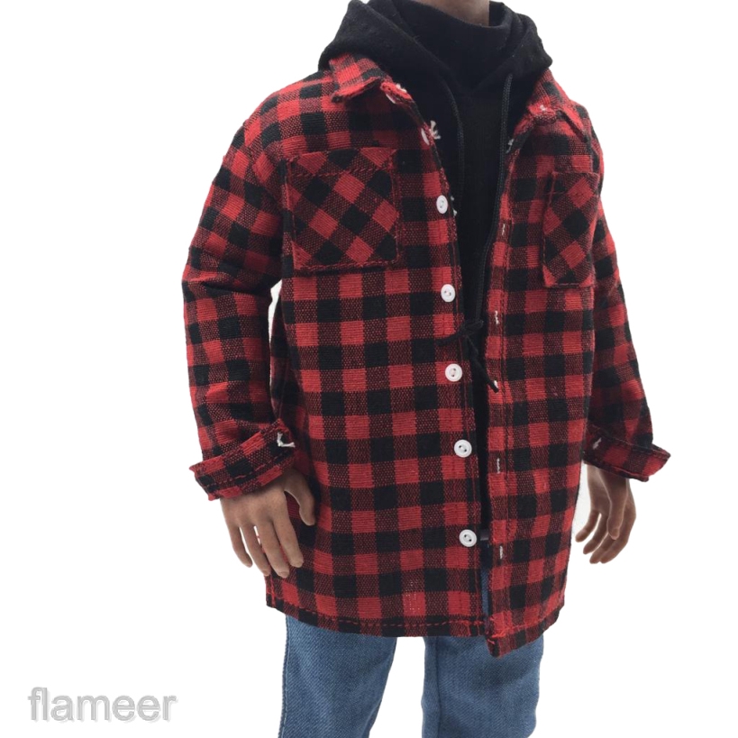 1/6 Scale Male Plaid Shirt Men Jacket Casual Wear for 12\” Action Figure Toys #4