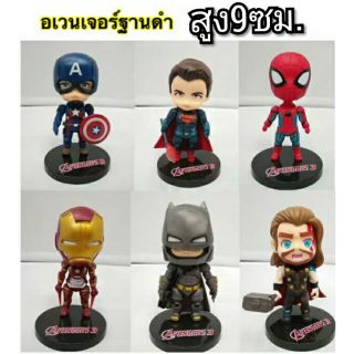 🦸‍♀️🦸‍♂️โมเดลฮีโร่ทั้ง2ค่าย(1เซตได้6ตัว)สูง9ซม.พร้อมฐาน