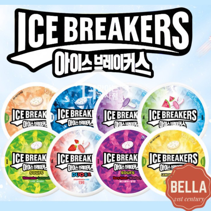 [Lotte] ขนมเบรกเกอร์น้ําแข็ง ICE BREAKERS(สตรอเบอร์รี่ แตงโม องุ่น เบอร์รี่สาด สตรอเบอร์รี่ เปปเปอร์มินต์ แตงโม และน้ํามะนาว) จากเกาหลี