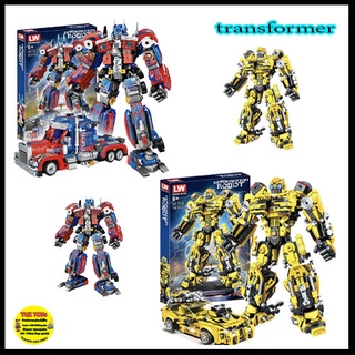 ตัวต่อเลโก้จีน ทรานฟอร์เมอร์ transformer Optimus Prime Bubble Bee แปลงร่างเป็นรถได้ No.7013 813pcs+ No.7014 792pcs+ ZRO