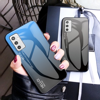 Samusng Galaxy M52 5G M 52 Samsung M52 เคสโทรศัพท์กระจกนิรภัย ขอบ TPU นิ่ม ป้องกัน เคสแข็ง เคสด้านหลัง