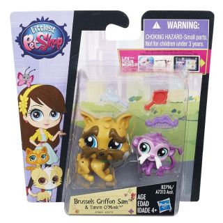 Littlest Pet Shop Pet Pawsabilities Brussels Griffon Sam and Tamrin OMonk Doll LPS เพ็ตช็อป