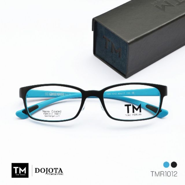 กรอบแว่นตาทรงเล็ก Toni Morgan รุ่น TMR 1012  สีดำ / ฟ้า น้ำหนักเบา ยืดหยุ่นได้