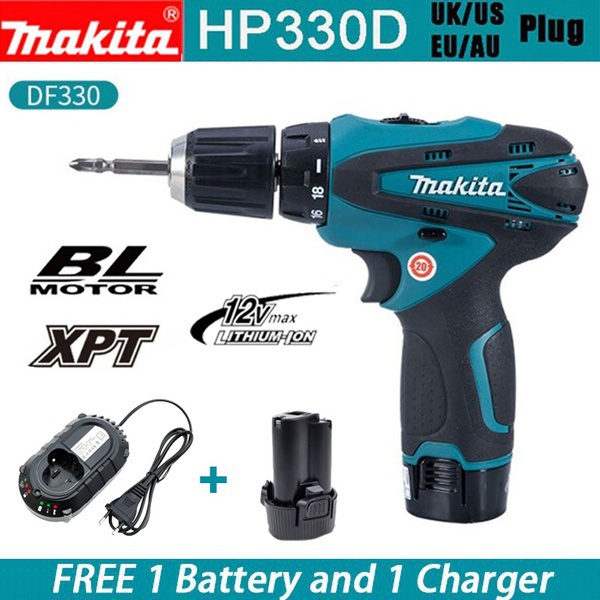 【พร้อมส่ง】สว่านไฟฟ้า ไร้แปรงถ่าน แบบชาร์จไฟได้ สําหรับ Makita HP330D 10.8V 12V