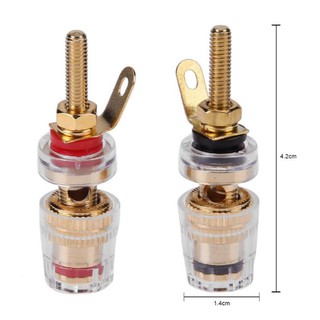 ขั้นต่อขนาด 42mm. Binding Post HIFI Cable Terminals Gold Plated Amplifier Speaker Connector, R Connector (2 คู่ / 4 ตัว)