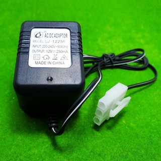 อแดปเตอร์ สำหรับชาร์จไฟแบตเตอร์รี่รถบังคับวิทยุ ปลั๊กขาว 3 สาย Output 12V.