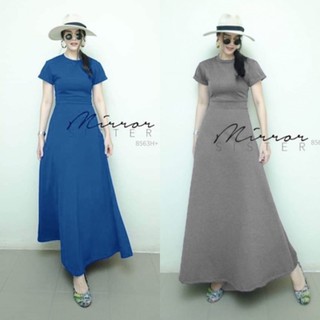 ❤️ TW8563 Maxi Dress แม็กซี่เดรสยาว เนื้อผ้าคอตตอนทั้งตัว สีพื้นกระโปรงทรงA แพทเทิร์นสวย หรูสุดๆ ผ้ามีน้ำหนักทิ้งตัว