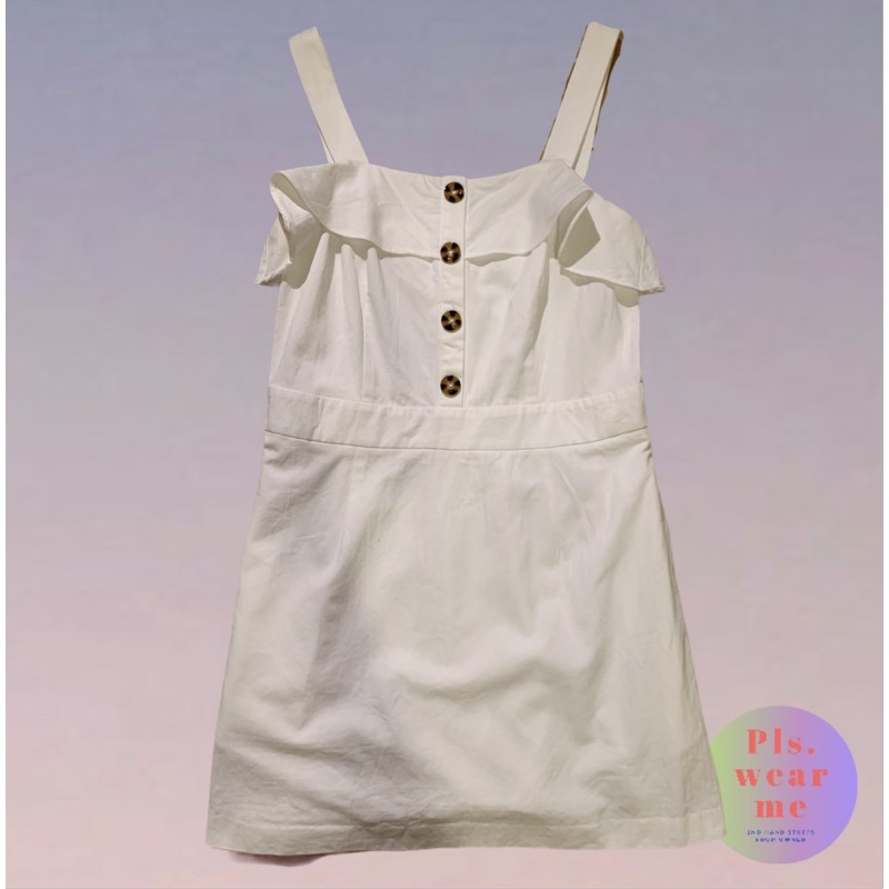 Pomelo เดรสสั้นสีขาว