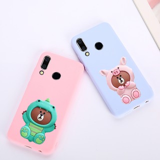 เคสโทรศัพท์ DIY แบบ TPU นิ่ม ลายการ์ตูนหมีน่ารัก 3 มิติ แบบบาง สำหรับ Huawei Y7 Y5 Y6 Y9 2018 Nova 3 3i Y7 Y6 Y9 2019