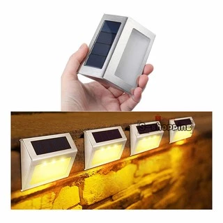 Warm white light LTD3-Y Solar light 3 LED ติดบันไดหน้าบ้าน รั้วบ้าน เพิ่มความสวยงาม สีเงิน