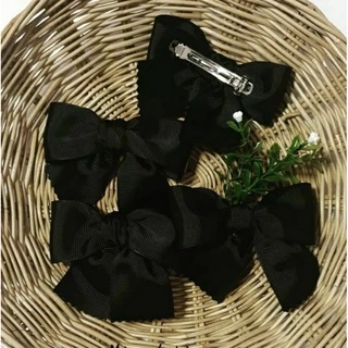 โบว์นักเรียนผูกสำเร็จ กิ๊บติดผมนักเรียน โบว์ขาว โบว์ดำ โบว์ผูกผมนักเรียน ขายเป็นคู่(กด1 ได้ 2ข้าง)