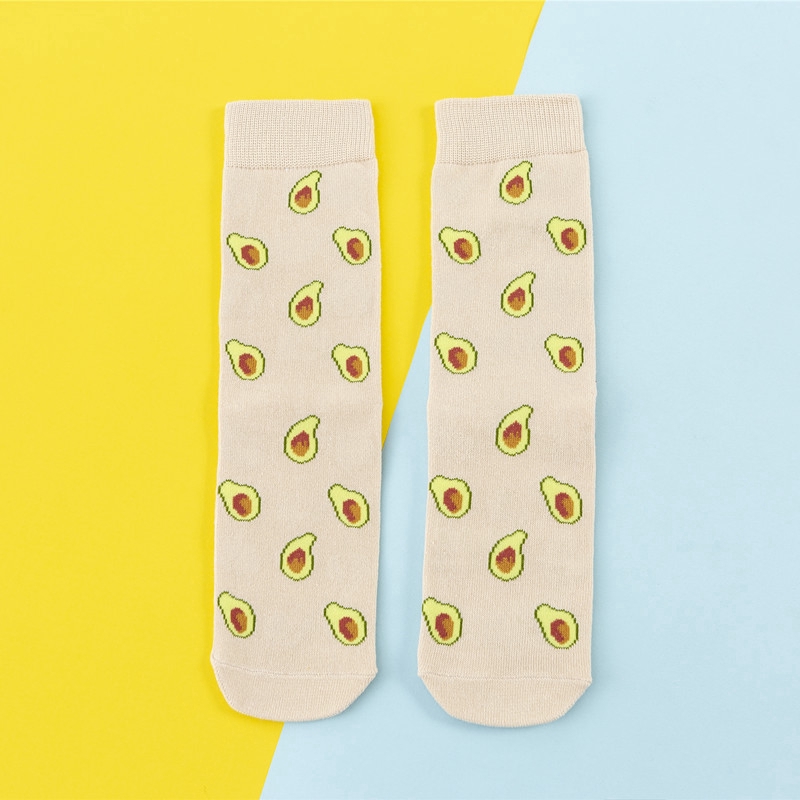 Lemon Ladies 1 Pair Moustard Fruit Design Socks