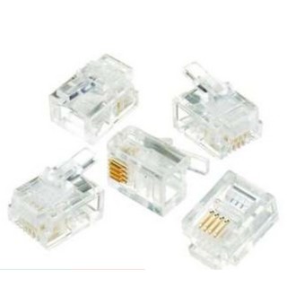 Di shop 50หัว หัวโทรศัพท์ 6P4C (RJ11 แบบ4เขี้ยว) Modular jack for TEL RJ11