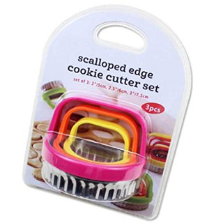 cherry พิมพ์กดคุกกี้สแตนเลส SCALLOPED EDGE COOKIE CUTTER SET (3 PC)