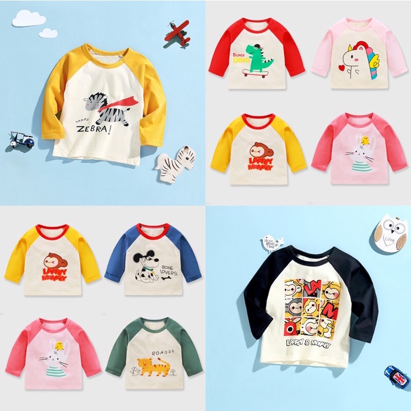 เสื้อยืดแขนยาวผ้า cotton 100% [Laffy Monkey]