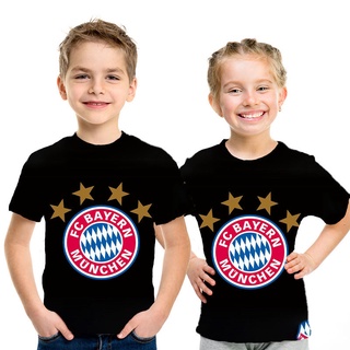 เสื้อยืดแขนสั้นลําลอง พิมพ์ลาย Bayern Munich Football Club 3 มิติ แฟชั่นฤดูร้อน สําหรับเด็กผู้ชาย และเด็กผู้หญิง