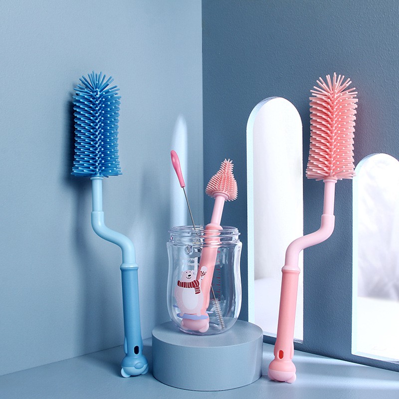 ลด10% โค้ด DDXDECW4 แปรงล้างขวดนม ซิลิโคน Silicone Bottle Cleaner Brush Set
