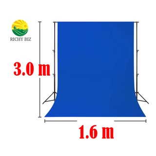 กรีนสกรีน บลูสกรีน ไลฟ์สด (Green screen / Bluescreen) ผ้าเขียวพื้นหลัง Chroma Key  1.6 X 3.0 เมตร (สินค้าไม่รวมโครงฉาก)