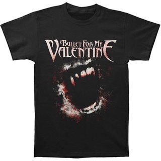 เสื้อยืดผ้าฝ้าย แขนสั้น พิมพ์ลาย Bullet For My Valentine สีดํา สําหรับผู้ชาย DF12HJ3636