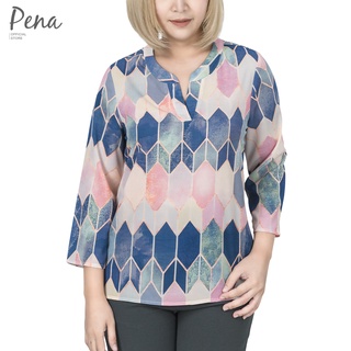 Pena house  เสื้อทรงเชิ๊ตผู้หญิง แขนสามส่วน POSL082201