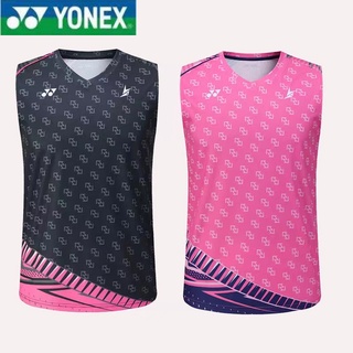 Yonex ชุดเสื้อแขนกุด คอวี แบบแห้งเร็ว เหมาะกับการเล่นกีฬาแบดมินตัน สําหรับผู้ชาย และผู้หญิง