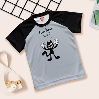 เสื้อยืด แขนสั้น พิมพ์ลายการ์ตูน ลาย Cartoon Cat  แฟชั่นสำหรับเด็ก อายุ 1-7 ปี