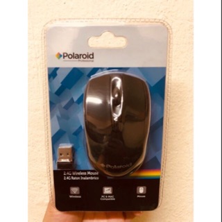 2.4GHZ WIRELESS MOUSE Polaroid SILENT เมาส์ไร้สายไม่มีเสียงคลิ๊ก สีดำ