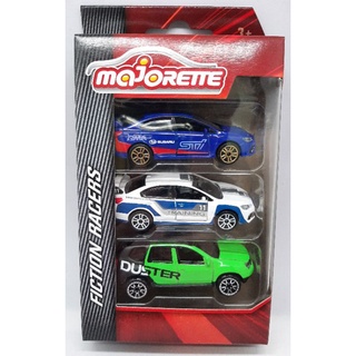 รถเหล็ก MAJORETTE FICTION RACING แพ็ค 3 คัน รถแข่ง SUBARU WRX STI / DASIA DUSTER