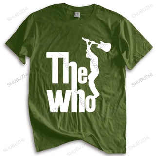 ถูกสุดๆเสื้อยืดลําลอง แขนสั้น พิมพ์ลาย The Who ทรงหลวม สไตล์เรโทร แฟชั่นสําหรับผู้ชาย