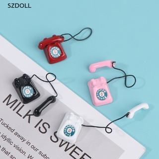 [cxSZDOLL]  Dollhouse Decoration Retro Phone For Doll Use Miniature Telephone Kids Toys  DOM