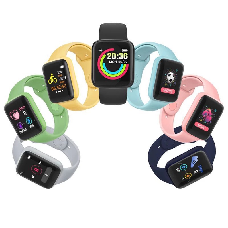 Y68 D20 ใหม่ มาการง สมาร์ทวอทช์ สีสัน แฟชั่น ฟิตเนส สร้อยข้อมือ ติดตาม อัตราการเต้นของหัวใจ ตรวจสอบบ