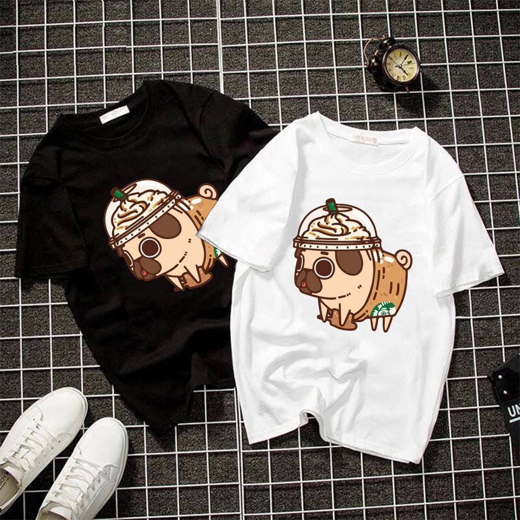 Hana เสื้อยืดแขนสั้นผู้หญิงสุดน่ารัก Coffe Pet