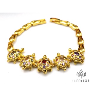 jgoodhome K223 สร้อยข้อมือเต่านพเก้า งานไมครอน ใส่อาบน้ำได้