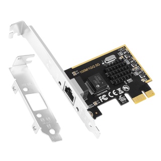 R* อะแดปเตอร์การ์ดเกมมิ่ง PCIE 2500Mbps PCIe1X เป็น 2 5G RJ45 LAN Card 10 100 1000Mbps Realtek8125