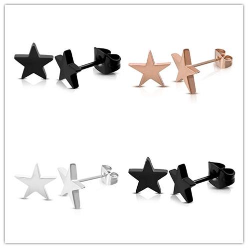 Stainless Steel Shining Shooting Star Stud Earrings Temperament Ear Jewelry