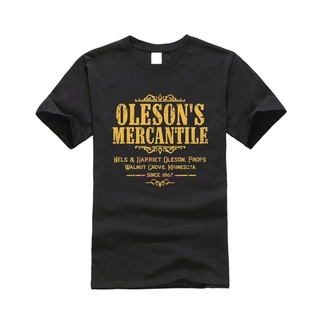 เสื้อยืดพิมพ์ลายเสื้อยืดเสื้อยืด ผ้าฝ้าย พิมพ์ลาย Olesons Mercantile From Little House on the Prairie สําหรับผู้ชาย ET5