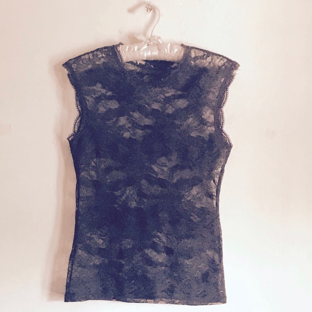 มาร์ค & Spencers Lovely Brown Lace See Through Top
