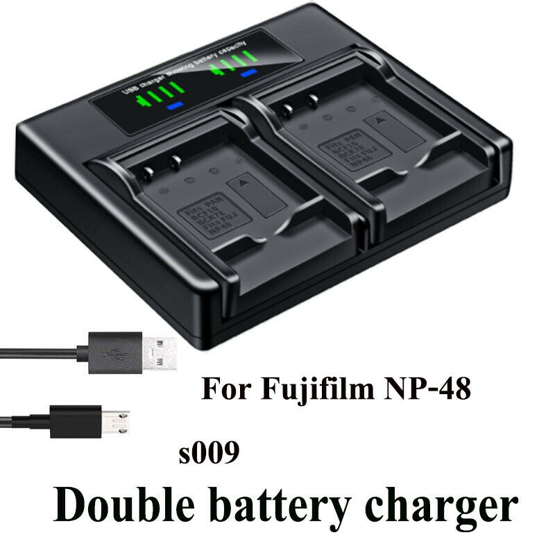 เครื่องชาร์จแบตเตอรี่คู่สําหรับกล้อง FUJI Fujifilm NP-48 Fujifilm XQ1 Fujifilm XQ2