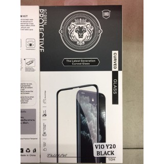 ฟิล์ม กระจก กันรอยเต็มจอ สีดำ vivo Y20 ฟิล์มกระจกกันรอย แบบเต็มจอ VOVO Y20