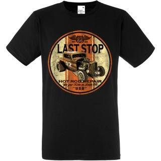 ขายดี!ขายดี เสื้อยืดคลาสสิก สีดํา v8 oldschool hot rod us Car -  50 style model llast stop- ONejie29EAfjlf05S-5XL