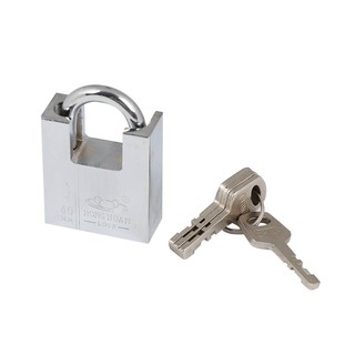 กุญแจลูกปืน SQUARE BEAM LOCK 40 MM สีสเตนเลสPADLOCK SQUARE BEAM LOCK 40MM STAINLESS STEEL