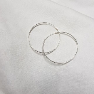 Silver hoop 4.5cm ต่างหูห่วงเงินแท้ ต่างหูห่วง