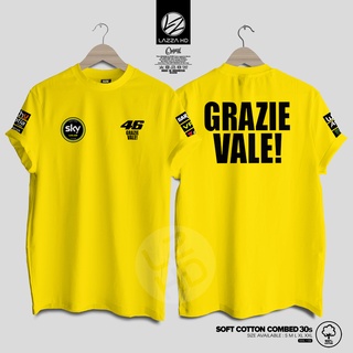 เสื้อยืด พิมพ์ลาย Valentino ROSSI LAST RACE GRAZIE VALE VR 46 Distro สําหรับผู้ชาย