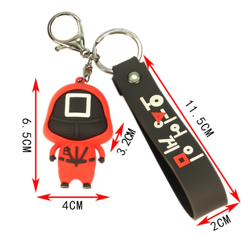 Squid Game Keychain Soldier Triangle Series Creative Charms Mini Doll