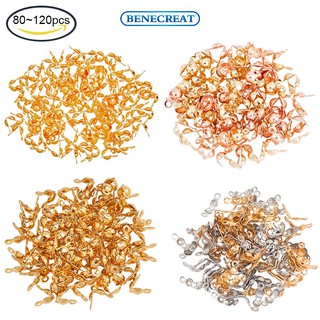 Benecreat 80pcs - 120pcs จุกปิดลูกปัดสแตนเลสสีทองขนาด 1-1 . 5 มม . 100 ชิ้น